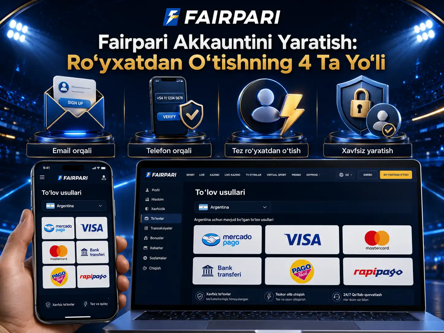 Fairpari Akkauntini Yaratish: Ro‘yxatdan O‘tishning 4 Ta Yo‘li