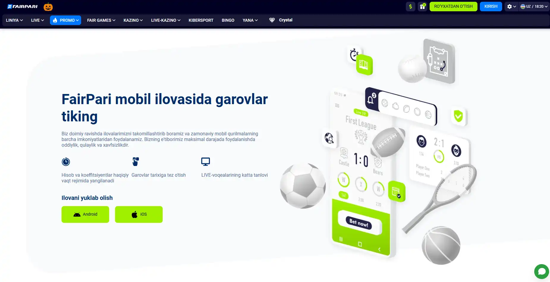 FairPari Mobil Ilovasi Android va iOS Uchun
